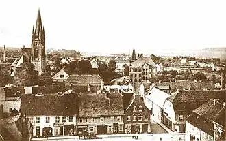 Praça principal em Drezdenko, cerca de 1900