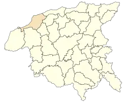 Localização da cidade dentro da província de Chlef