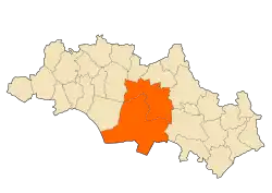 Localização do distrito dentro da província de Oum El Bouaghi