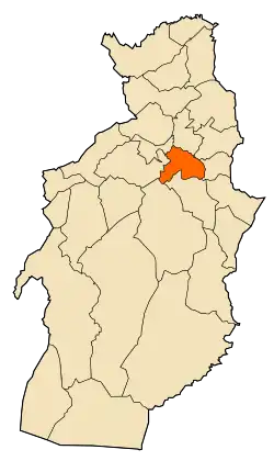 Mapa do distrito dentro da província de Tébessa