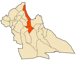 Localização da cidade dentro da província de Laghouat