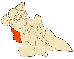 Localização da cidade dentro da província de Laghouat