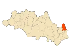 Localização da cidade dentro da província de Oum El Bouaghi