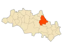 Localização da cidade dentro da província de Oum El Bouaghi