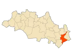 Localização da cidade dentro da província de Oum El Bouaghi