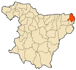 Localização da cidade dentro da província de Bouira