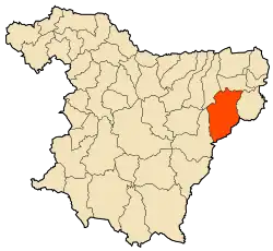 Localização da cidade dentro da província de Bouira