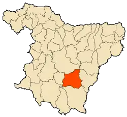 Localização da cidade dentro da província de Bouira