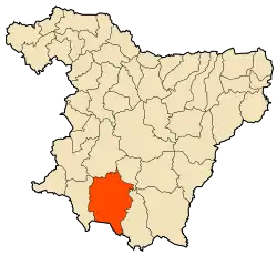 Localização da cidade dentro da província de Bouira