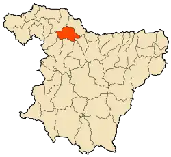 Localização da cidade dentro da província de Bouira