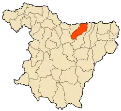 Localização da cidade dentro da província de Bouira