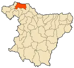 Localização da cidade dentro da província de Bouira