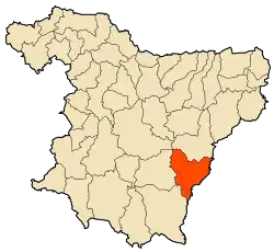 Localização da cidade dentro da província de Bouira