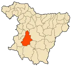 Localização da cidade dentro da província de Bouira