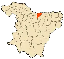 Localização da cidade dentro da província de Bouira