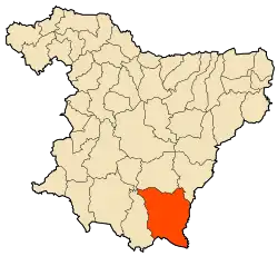 Localização da cidade dentro da província de Bouira