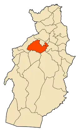 Localização da cidade dentro da província de Tébessa
