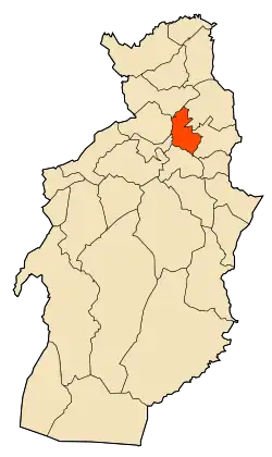 Localização da cidade dentro da província de Tébessa