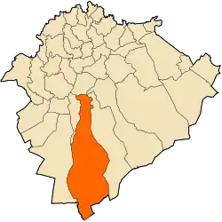 Localização da cidade dentro da província de Tiaret