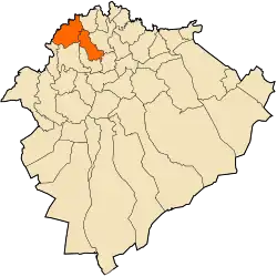 Mapa do distrito dentro da província de Tiaret