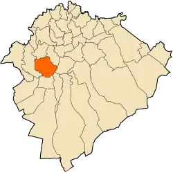 Localização da cidade dentro da província de Tiaret