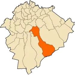 Localização da cidade dentro da província de Tiaret