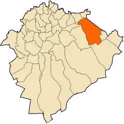 Localização da cidade dentro da província de Tiaret