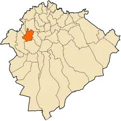 Localização da cidade dentro da província de Tiaret