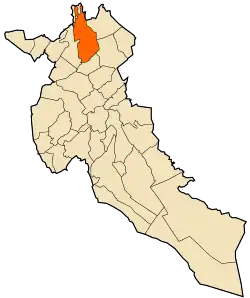 Localização da cidade dentro da província de Djelfa