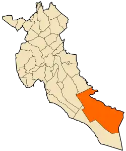 Localização da cidade dentro da província de Djelfa