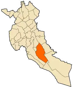 Localização da cidade dentro da província de Djelfa