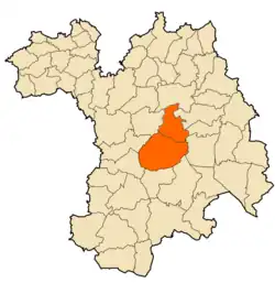 Mapa do distrito dentro da província de Sétif