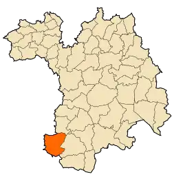 Localização da cidade dentro da província de Sétif