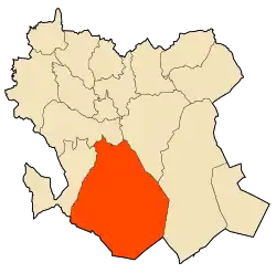 Localização da cidade dentro da província de Saïda