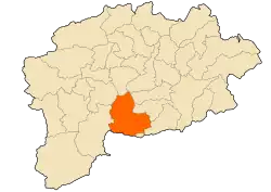 Localização da cidade dentro da província de Guelma