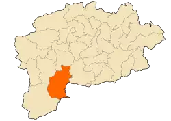 Localização da cidade dentro da província de Guelma