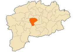 Localização da cidade dentro da província de Guelma