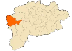 Localização da cidade dentro da província de Guelma