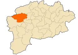 Localização da cidade dentro da província de Guelma
