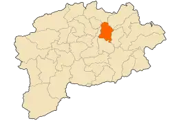 Localização da cidade dentro da província de Guelma