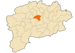 Localização da cidade dentro da província de Guelma