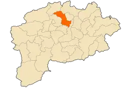 Localização da cidade dentro da província de Guelma