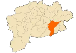 Localização da cidade dentro da província de Guelma