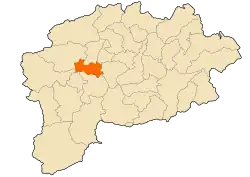 Localização da cidade dentro da província de Guelma
