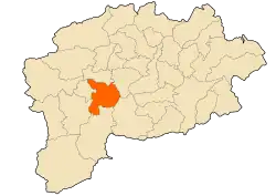 Localização da cidade dentro da província de Guelma