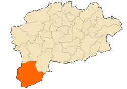 Localização da cidade dentro da província de Guelma