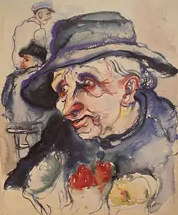 Die Blumenalte . Aquarela, 1930
