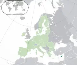 Mapa de Chipre na Europa