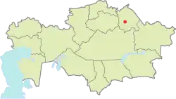 Localização no Cazaquistão