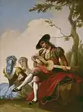 El majo de la guitarra, pintura por Ramón Bayeu, 1786